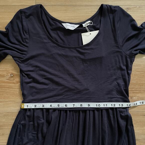 Seraphine Ester Navy Blue Jersey Maternity & Nursing Maxi Dress 2 - Picture 6 of 9